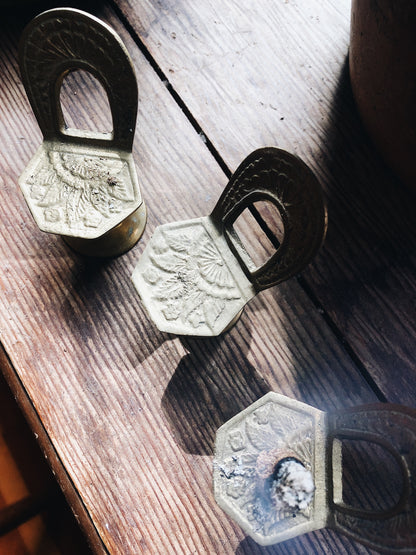 Set of Vintage Incised Brass Chairs