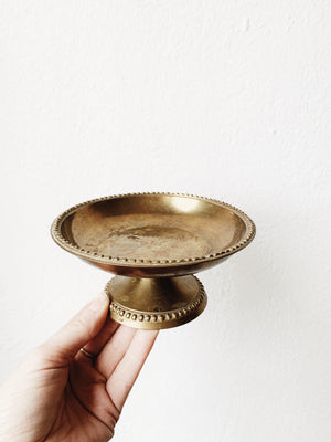 Vintage Brass Pedestal Dish