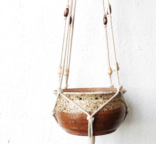 Beaded Macramé with Ceramic Planter