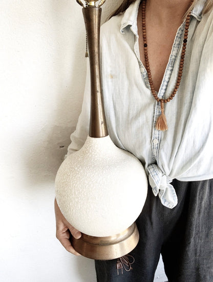 Mid Century Ceramic Lamp with Shade