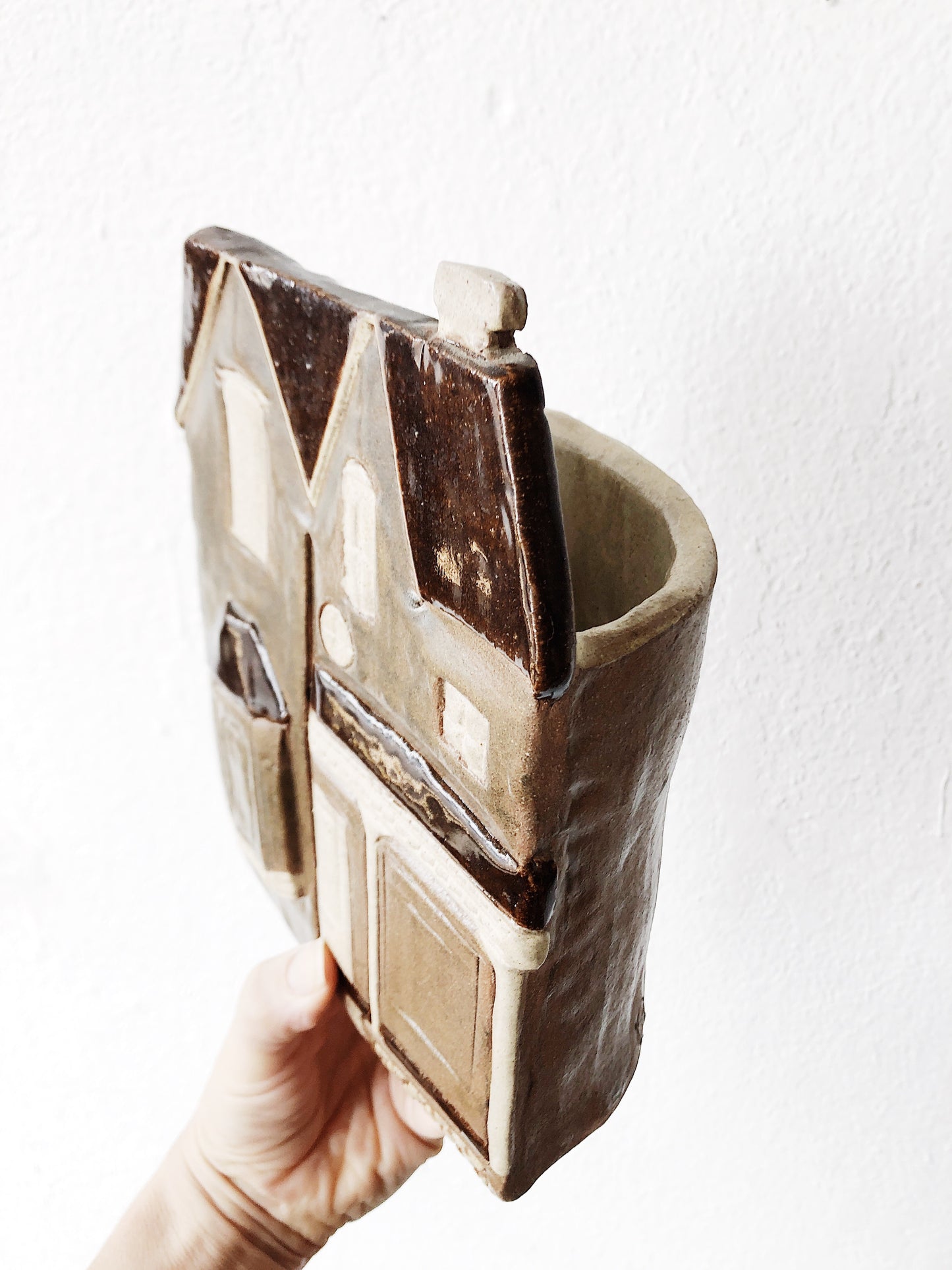 Vintage Handmade Victorian House Planter