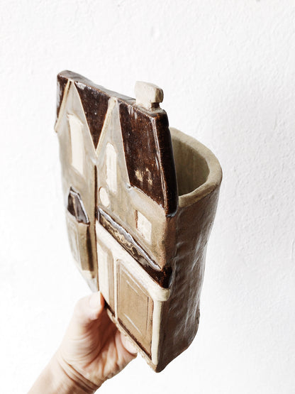 Vintage Handmade Victorian House Planter