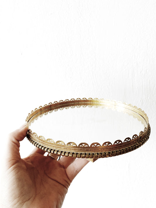 Mid Century Round Mirrored Spinning Tray
