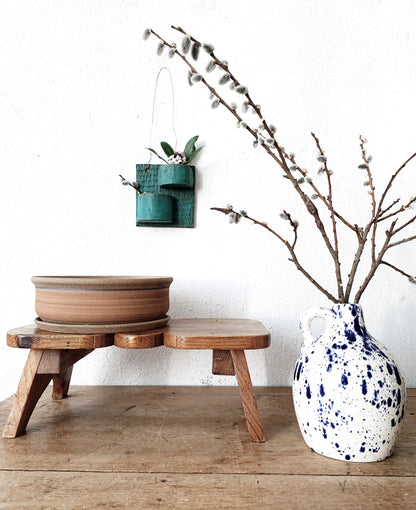 Vintage Splatter Pottery Jug Vase