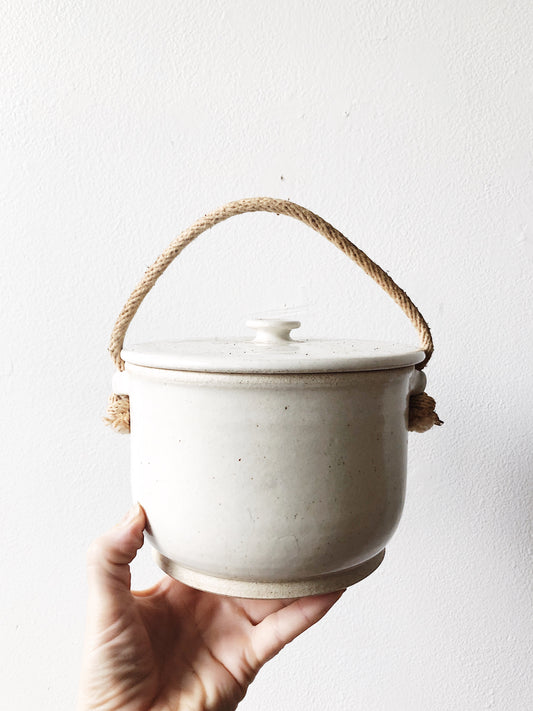 Vintage Stoneware Lidded Crock