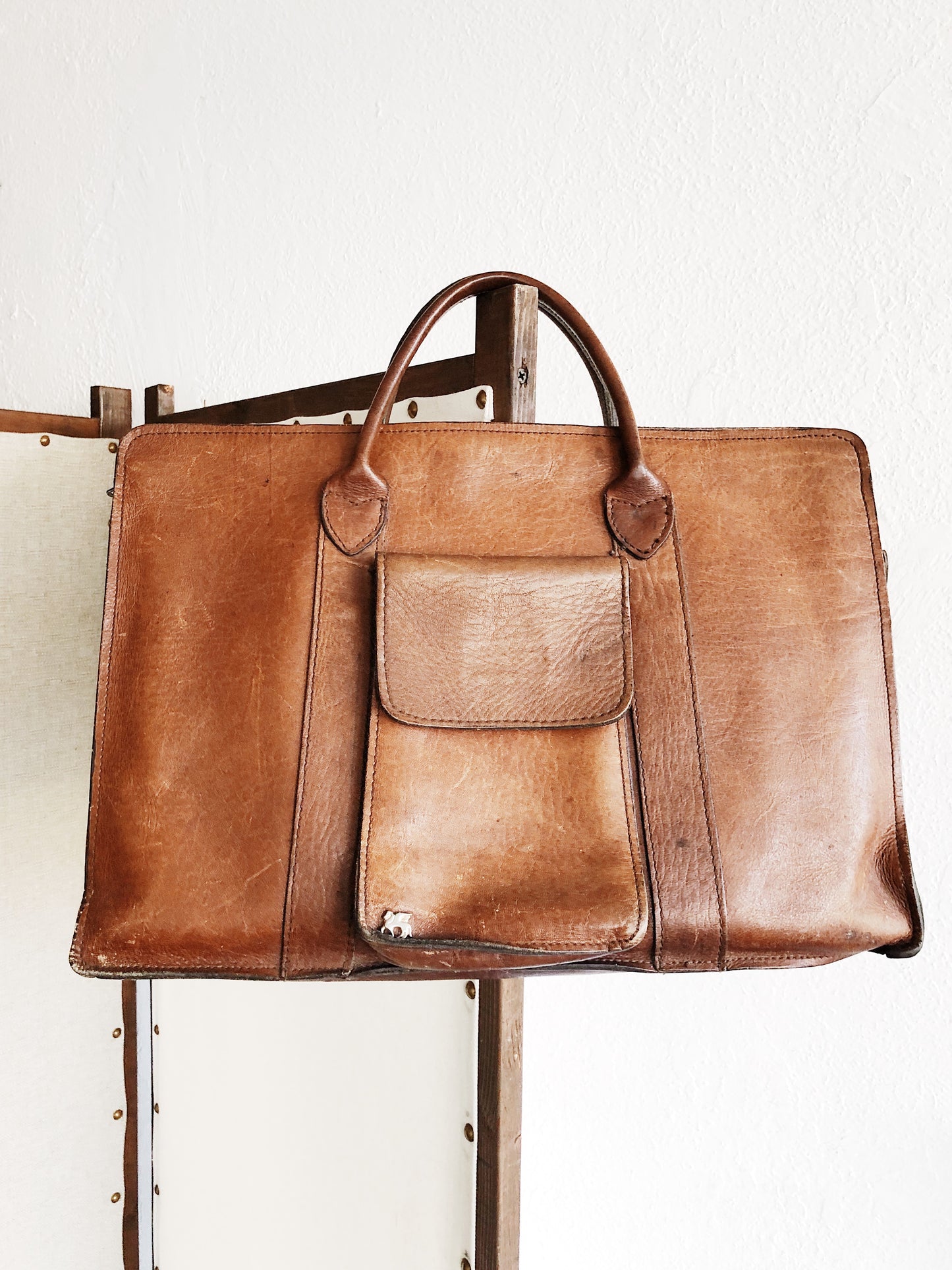 Vintage Leather Briefcase / Laptop Bag