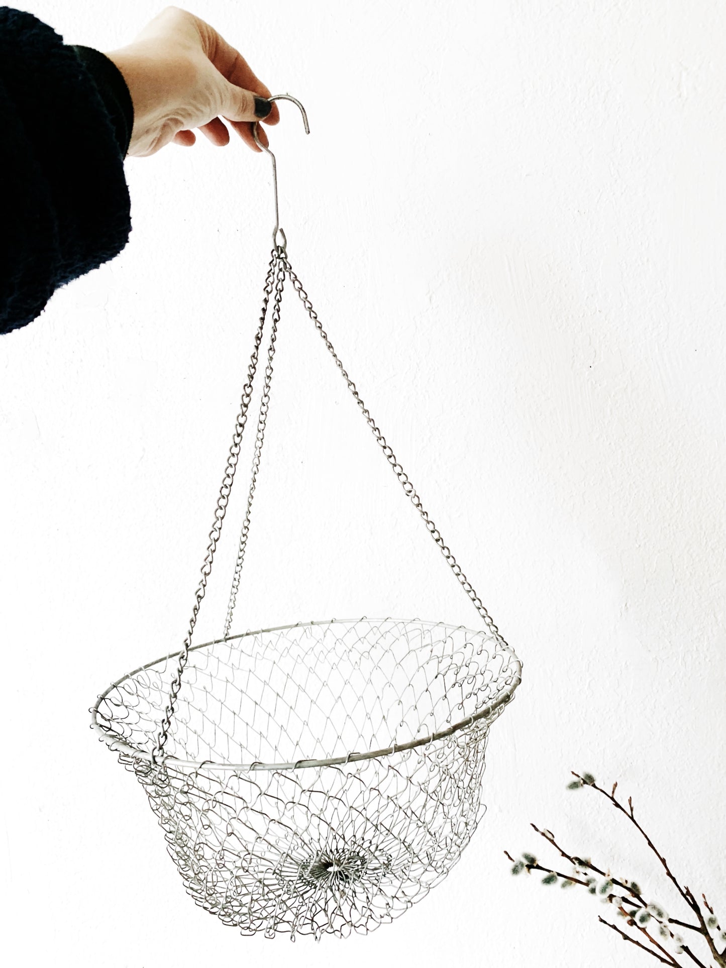 Vintage Hanging Wire Basket