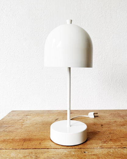 Vintage White Enamel Mushroom Lamp