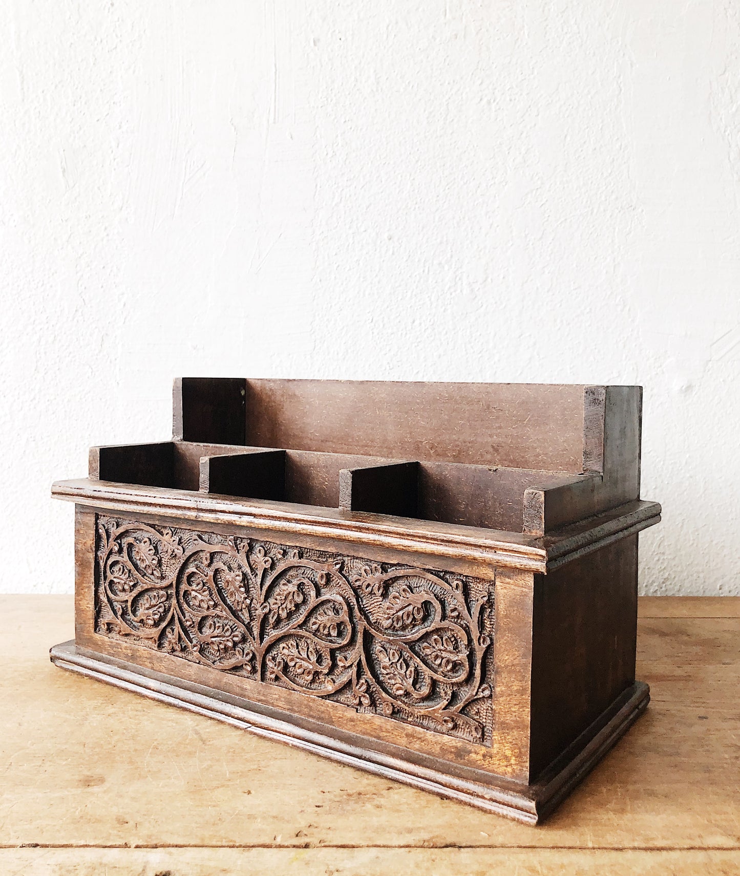 Carved Wooden Organizer