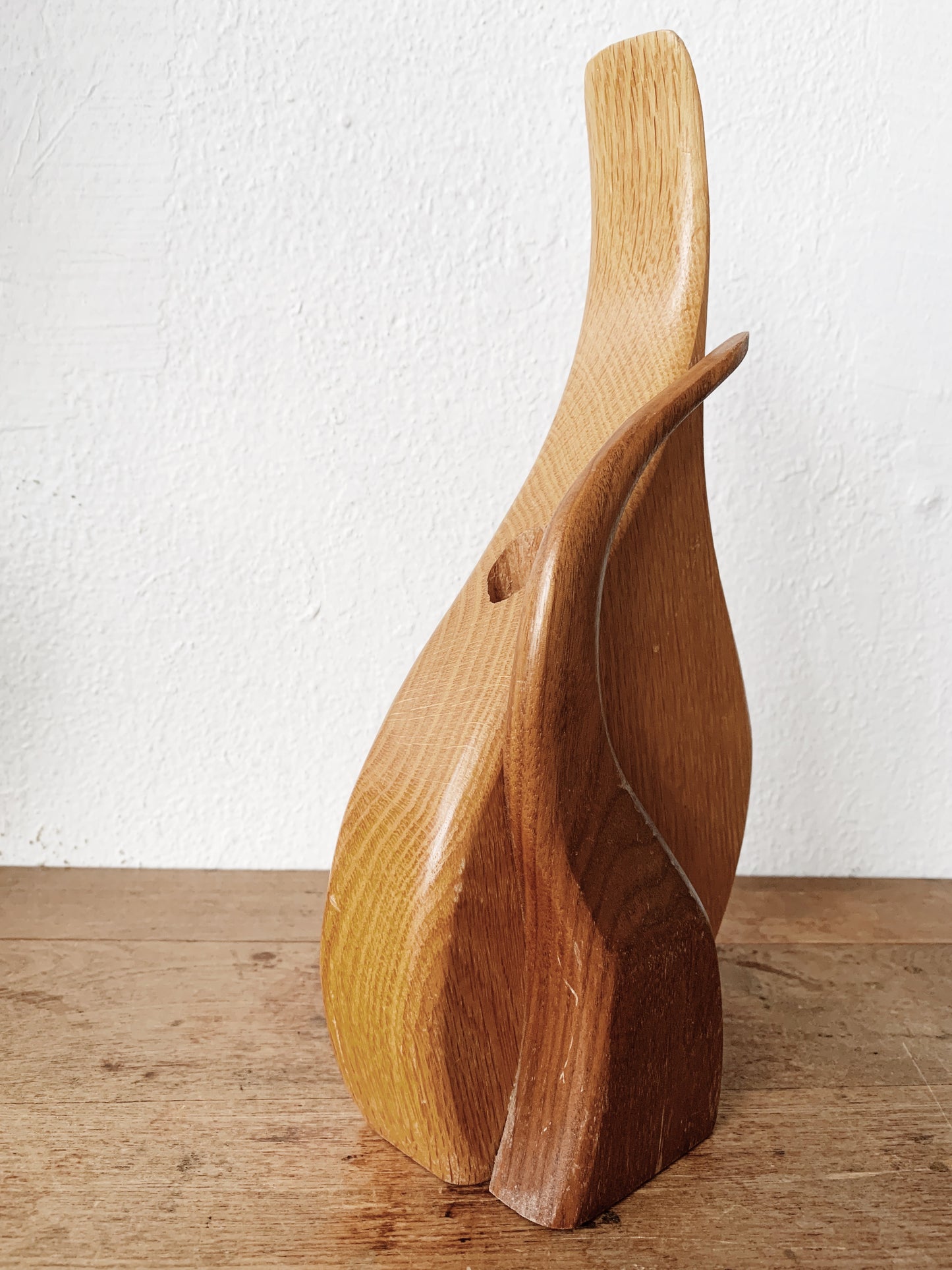 Two Tone Sculptural Wood Vase