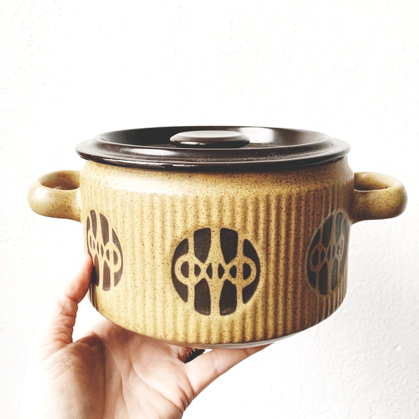 Mid Century Danish Lidded Pottery Crock