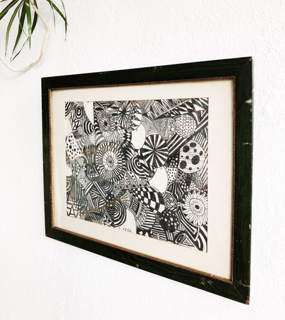 Original Abstract Framed Drawing