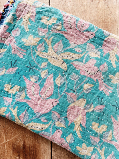 Vintage Reversible Kantha Quilt