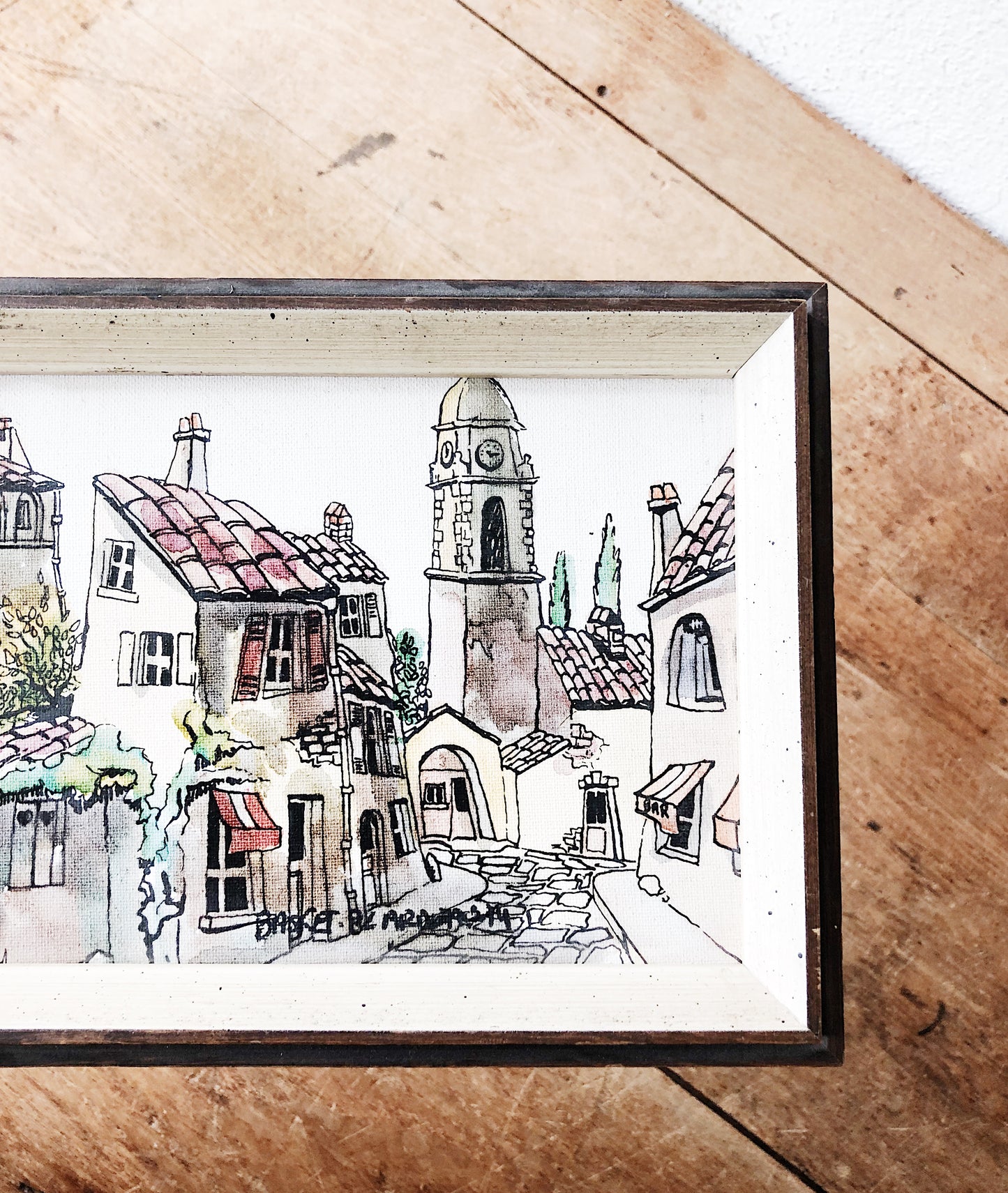 Vintage Pressed Watercolor Litho