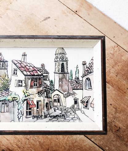 Vintage Pressed Watercolor Litho