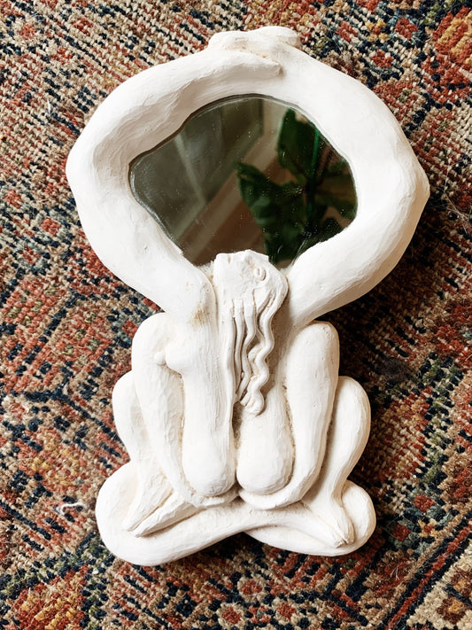 Vintage Figural Ceramic Mirror