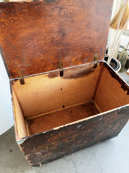Antique Wood Trunk