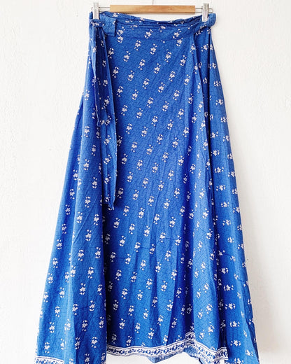 Long Vintage Cotton Wrap Skirt