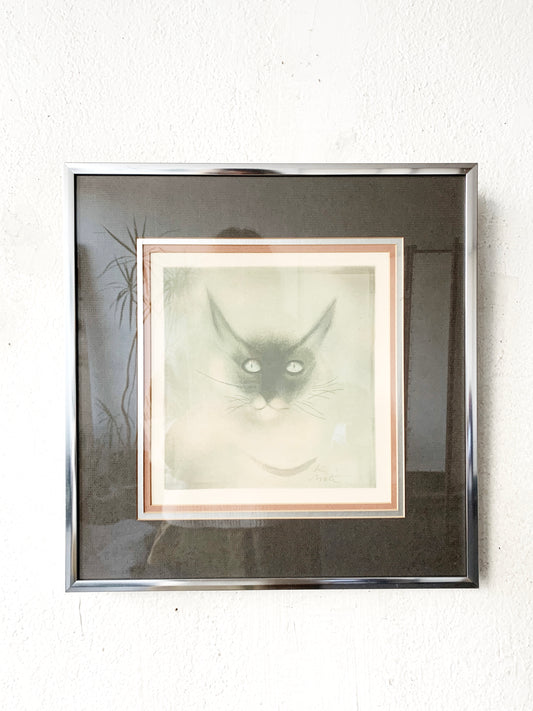 Vintage Kaiko Moti ‘Chat’ Paper Stone Lithograph