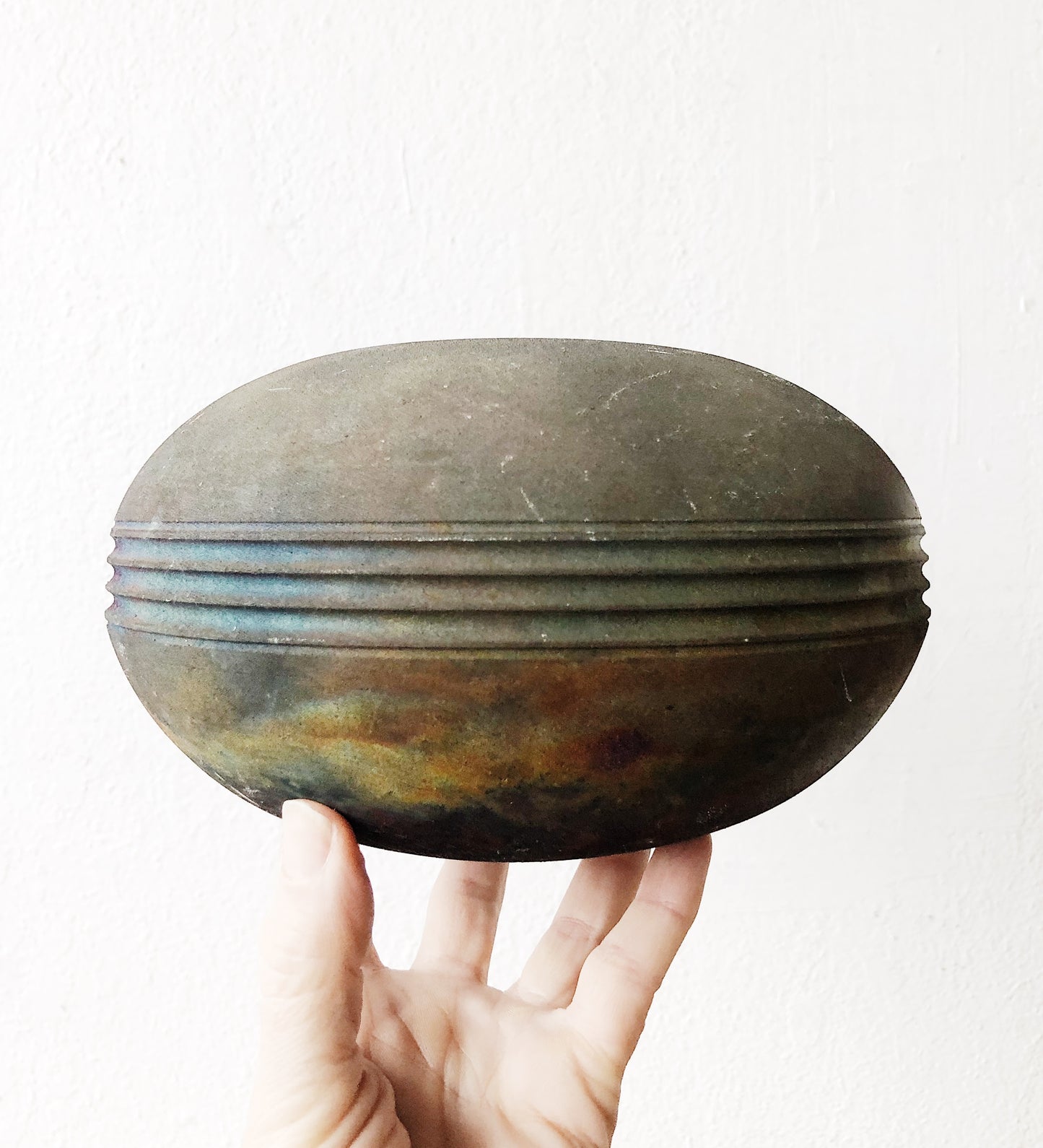 Handmade Raku Saucer Vase