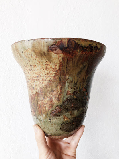 Vintage Drip Glazed Ceramic Pot