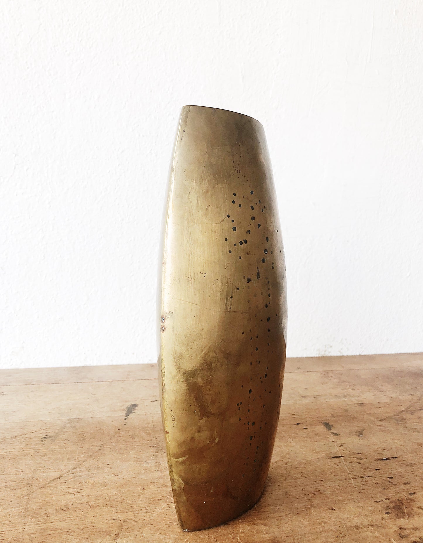 Vintage Modernist Brass Vase