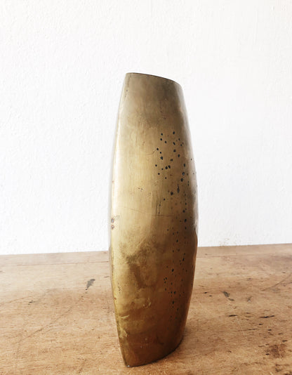 Vintage Modernist Brass Vase