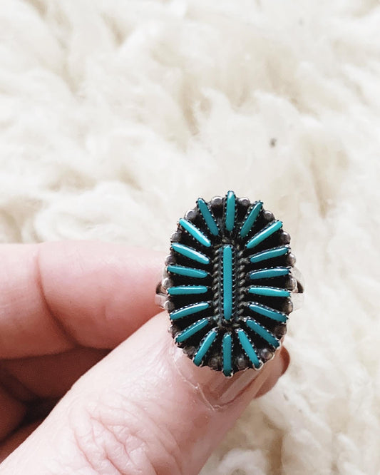 Vintage Zuni Turquoise Ring 5.5
