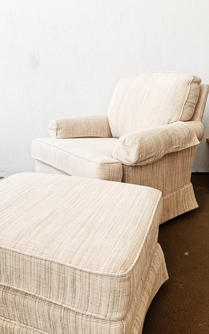 Vintage Reading Chair and Ottoman