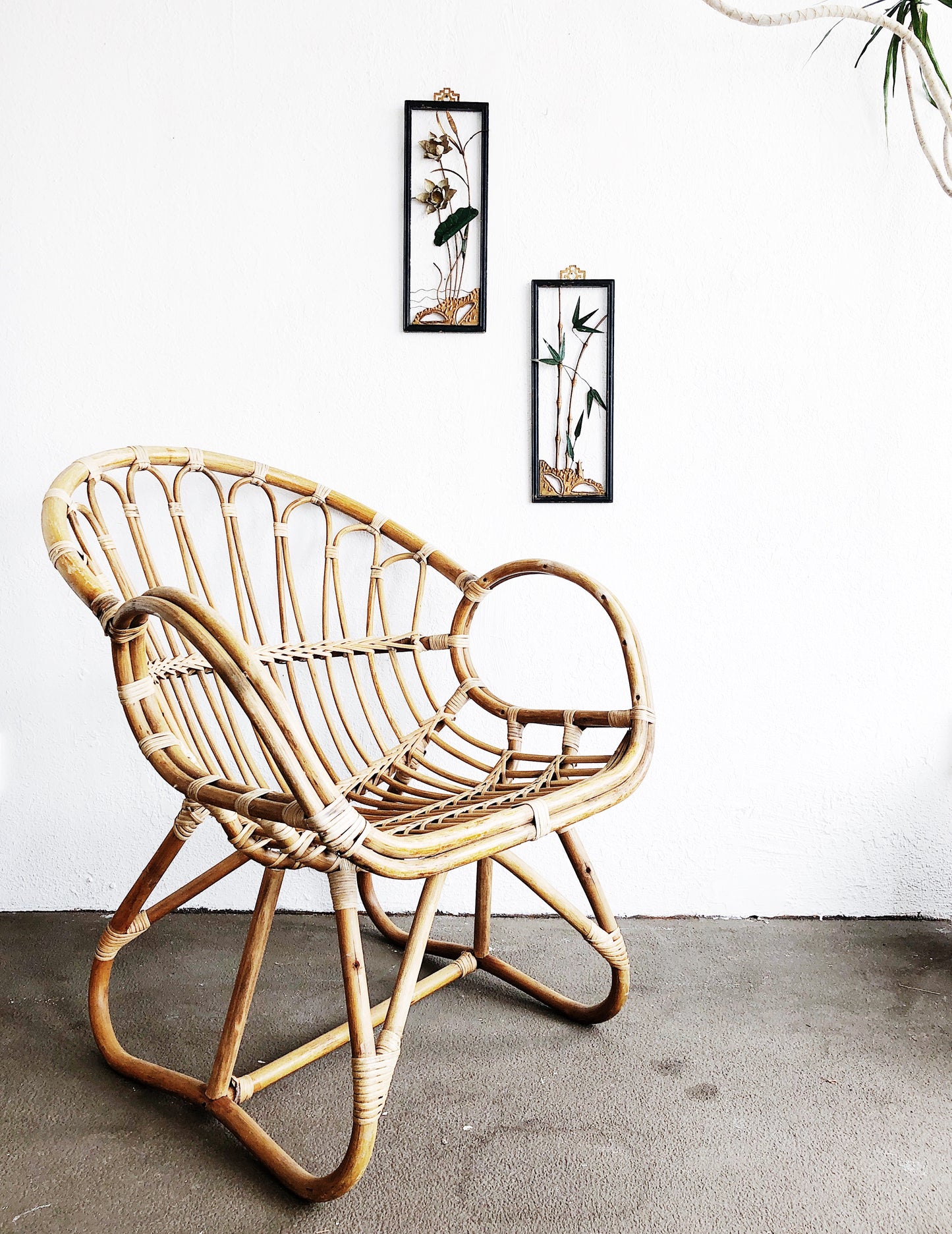 Mid Century Floral Metal Art