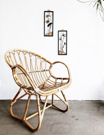 Mid Century Floral Metal Art