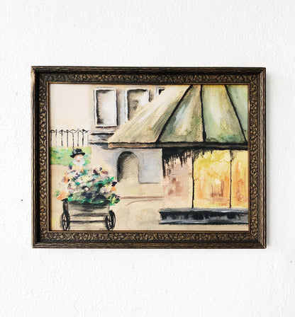 Original Watercolor Greenhouse Painting
