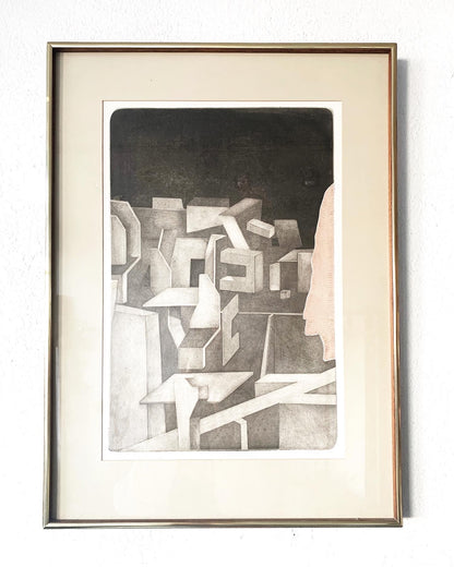 James Hibbard ‘The Machines’ Etching c1974