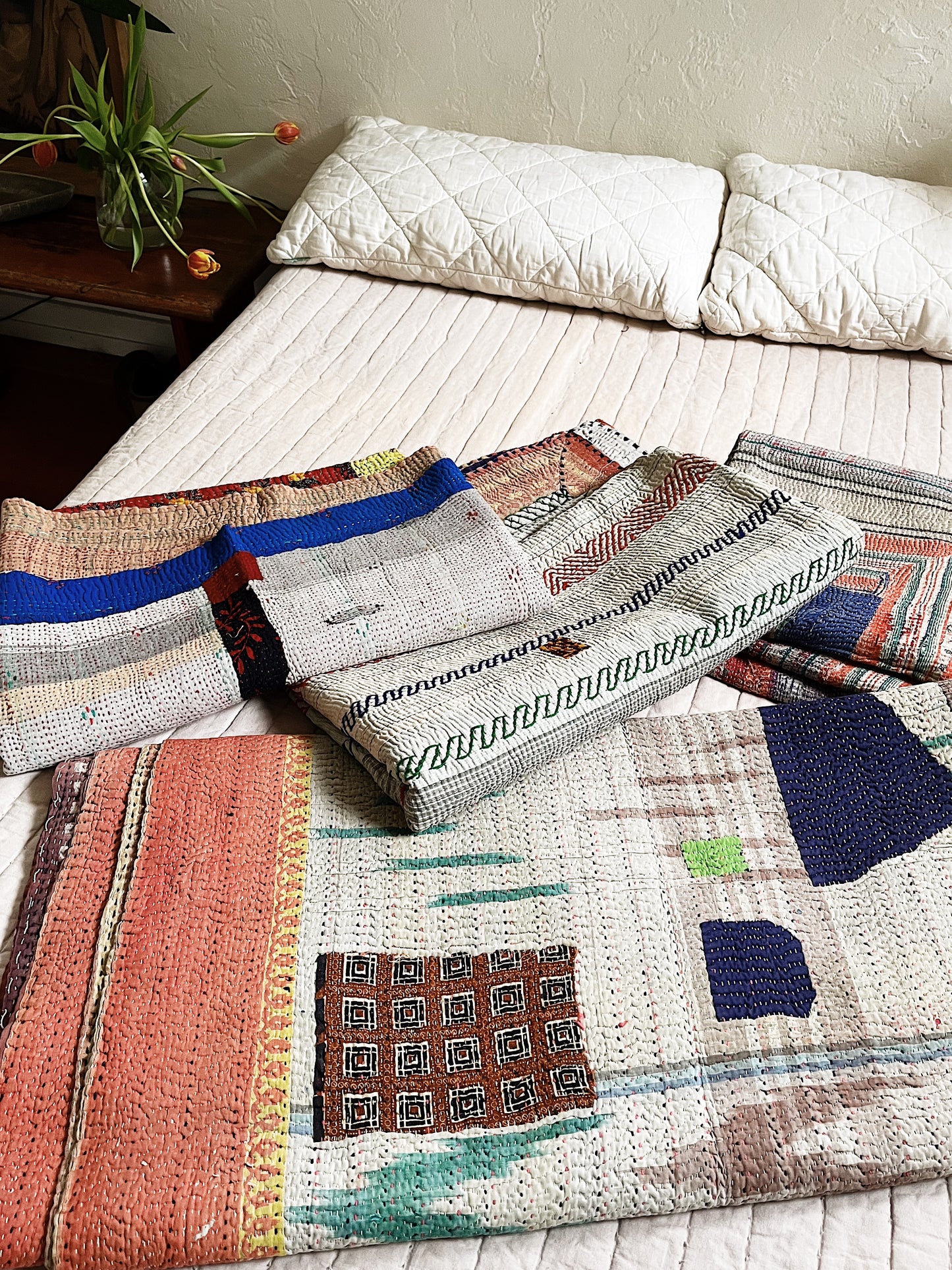 Handmade Cotton Kantha Quilt