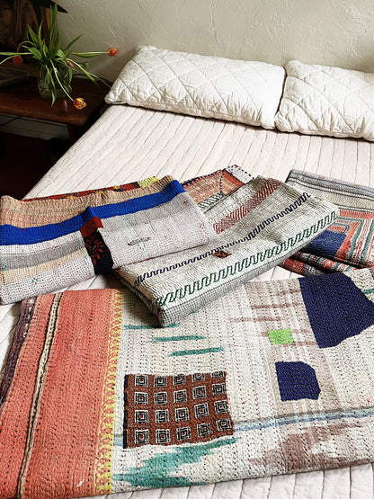 Handmade Cotton Kantha Quilt