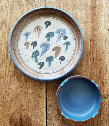 Vintage Hand Painted Stoneware Platter