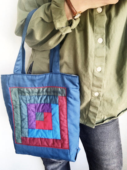 Vintage Handmade Quilted Tote