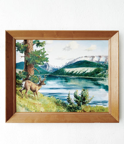 Large Vintage Framed Landscape Painting