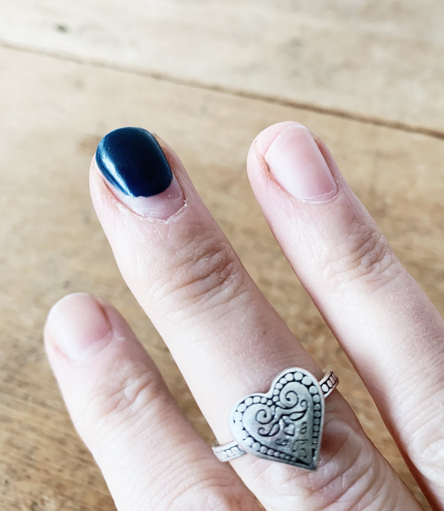 Vintage Sterling Silver Heart Ring