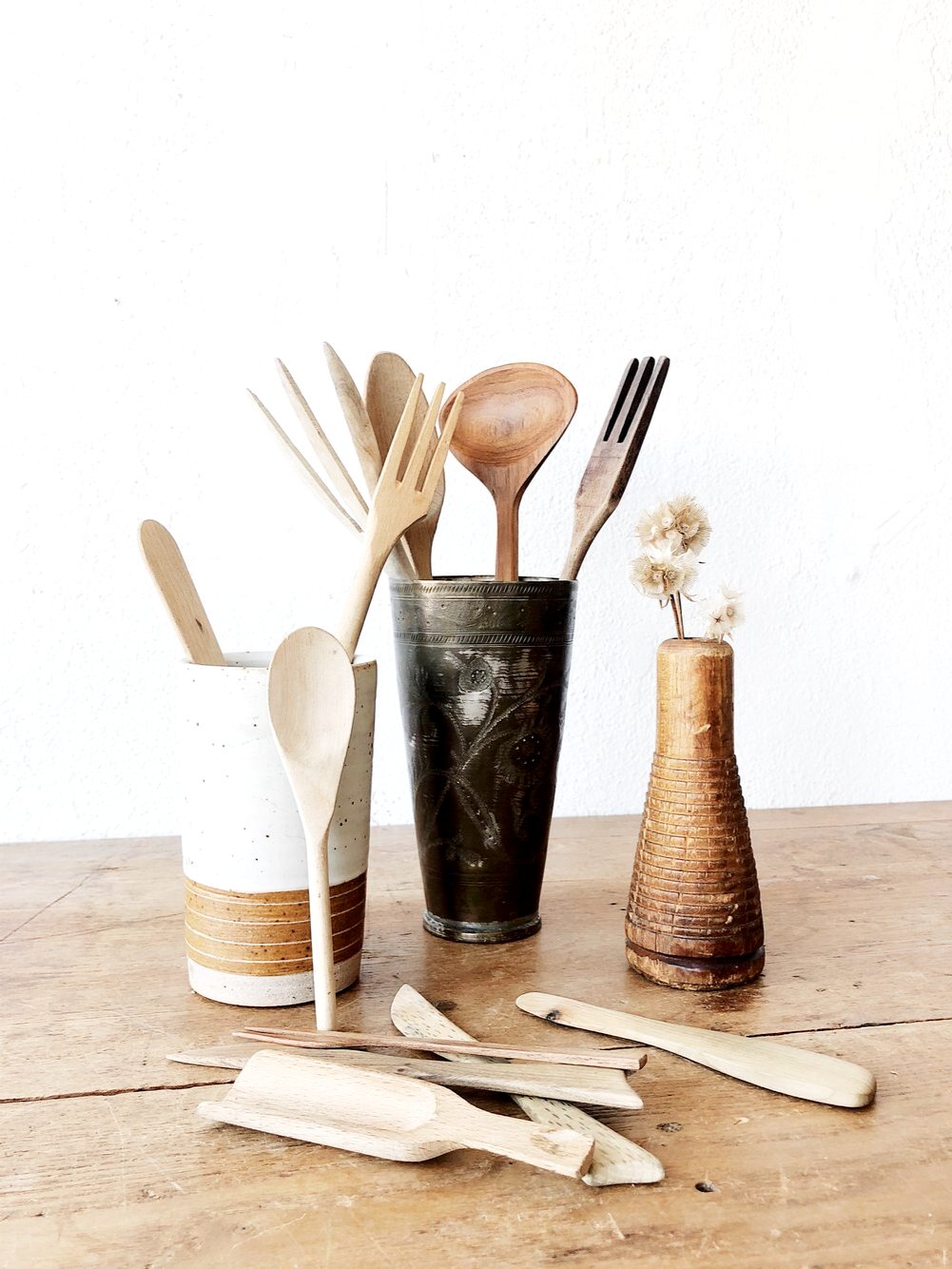 Collection of Vintage Wooden Utensils