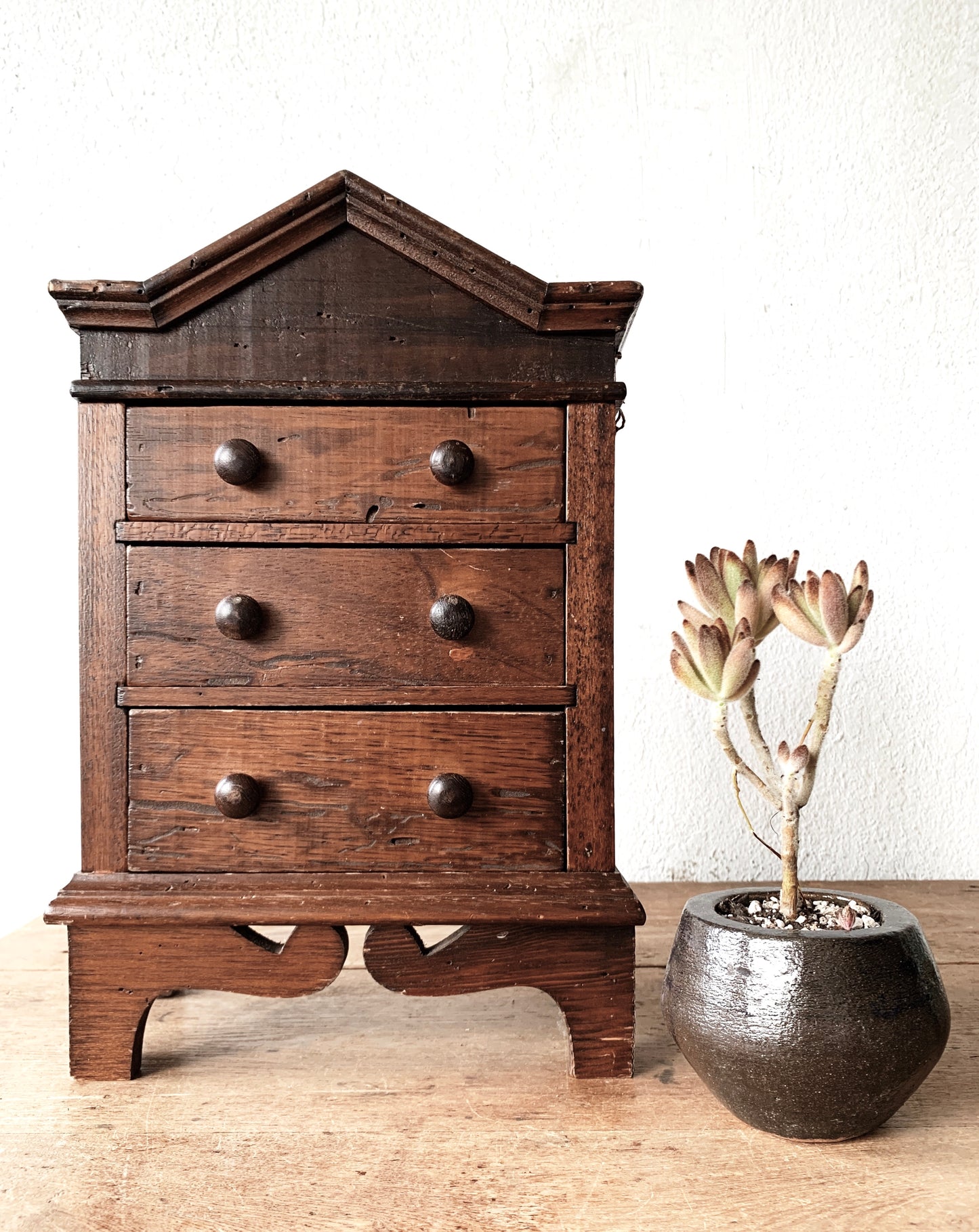 Antique Wood Jewelry Chest