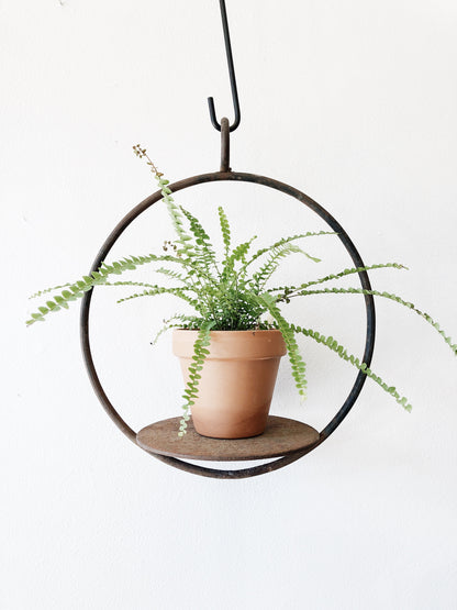 Vintage Cast Iron Circular Hanging Shelf