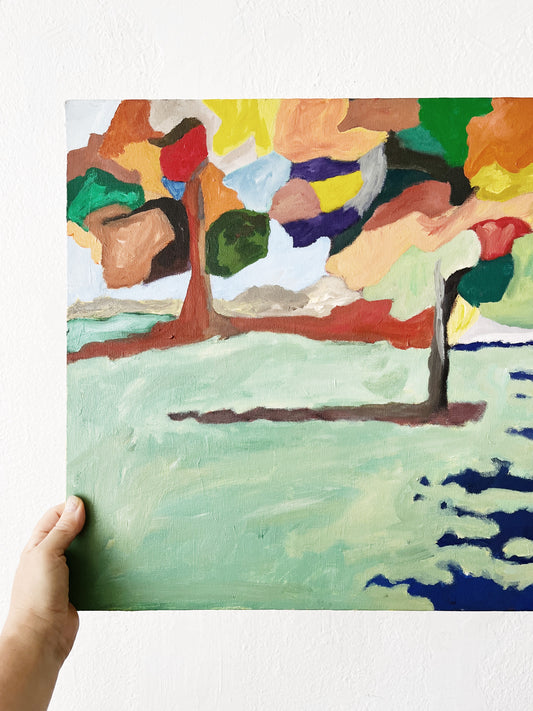 Vintage Colorful Landscape Painting