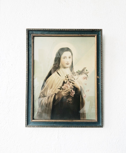 Hand Colored Antique Madonna Litho