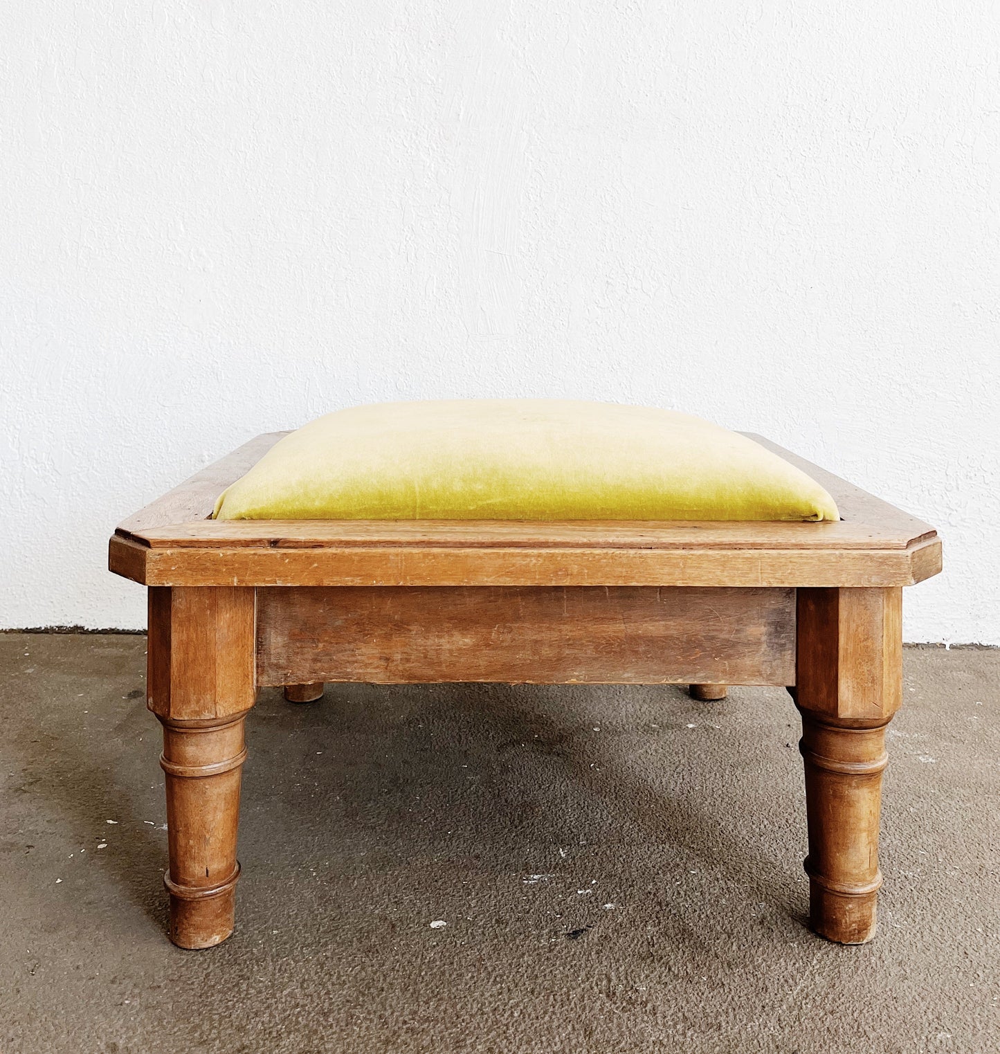 Mid Century Velvet Ottoman