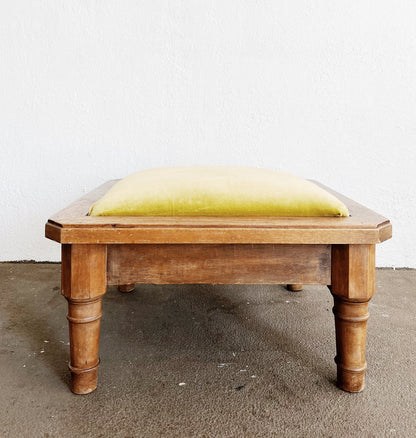 Mid Century Velvet Ottoman