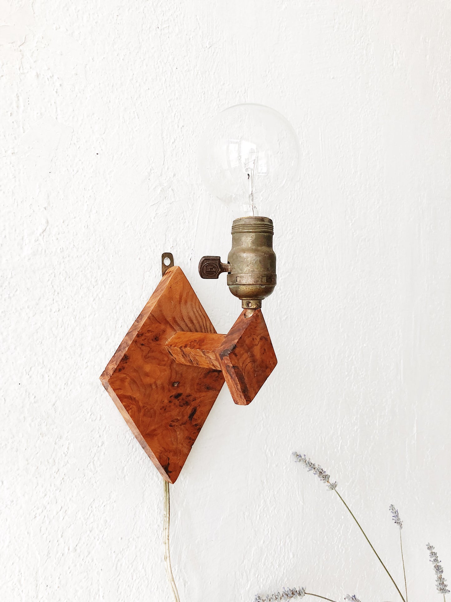 Handmade Burl Wood Sconce