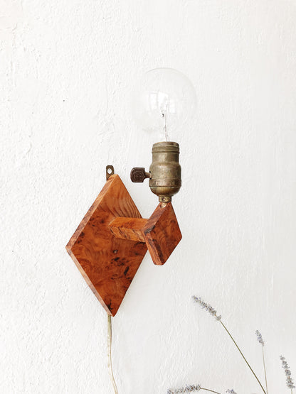 Handmade Burl Wood Sconce