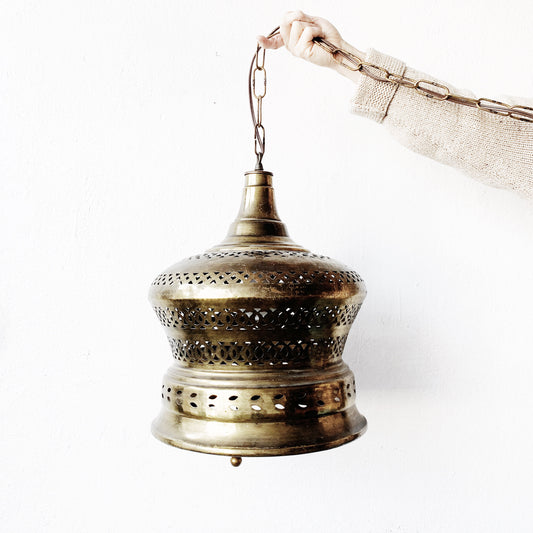 Vintage Cutout Brass Swag Light