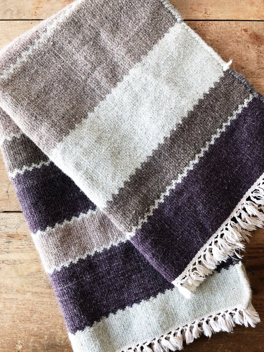 Vintage Striped Wool Dhurrie Rug